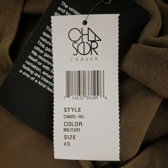 NEW‎ Chaser Women's Military Green Cotton Strappy Tie Back Tank Top XS - Picture 9 of 13